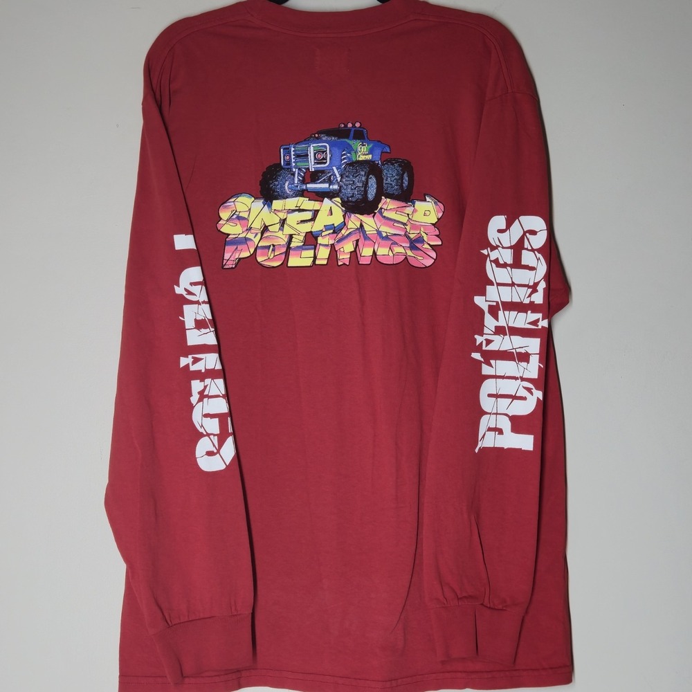 Sneaker Politics Monster Truck Long Sleeve T Shirt Large Streetwear Red